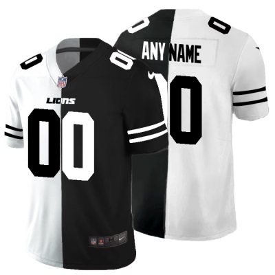 Detroit Lions Custom Men's Black V White Peace Split Nike Vapor Untouchable Limited NFL Jersey